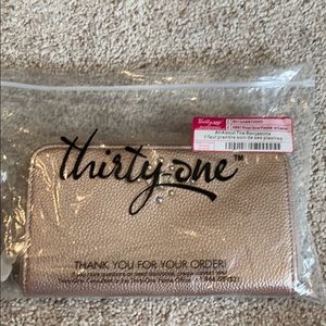 NIB Thirty One All About the Benjamins Rose Gold